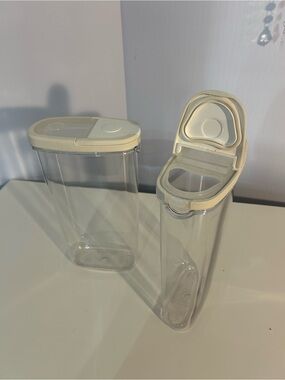 IKEA Clear Food Storage Canisters with Cream Flip Lids (Set of 2)